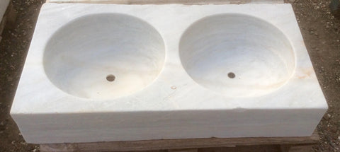 Fregadero de mármol 2 senos 100 x 51 cm