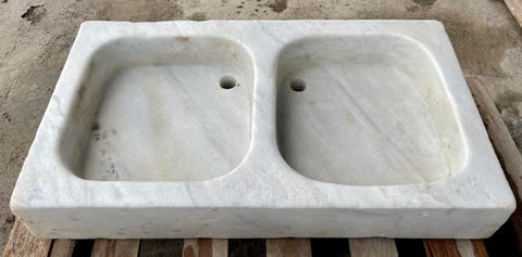 Fregadero de mármol 2 senos 90 x 49 cm