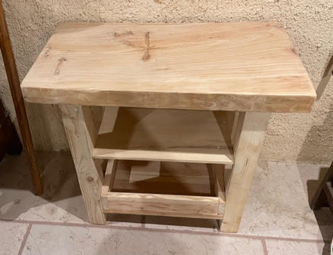 Mesa para lavabo en madera natural