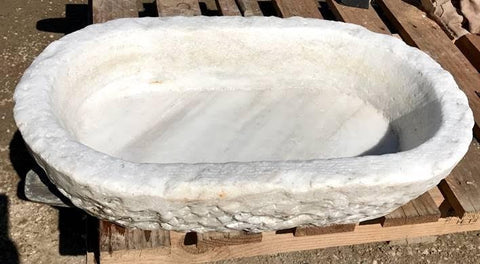 Lavabo antiguo de mármol ovalado 67,5 x 42,5 cm