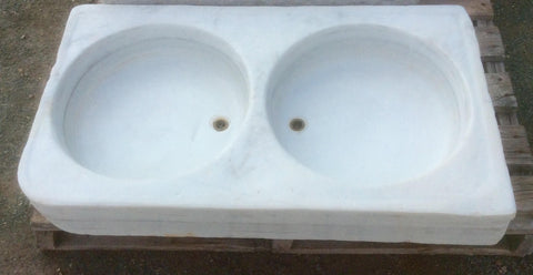 Fregadero de mármol 2 senos 88 x 51 cm