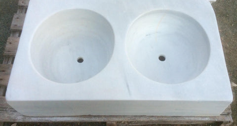Lavabo mármol 2 senos 80 x 54 cm