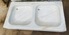 Lavabo mármol dos pozas 1,06 x 52,5 cm.