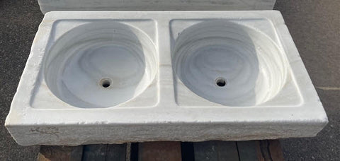 Lavabo mármol dos pozas 92 x 49 cm