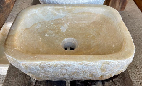 Lavabo de piedra travertino ocre