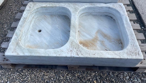 Lavabo mármol 2 senos 88 x 54 cm