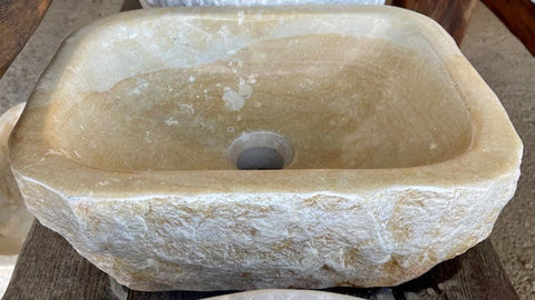 Lavabo de piedra travertino ocre