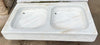 Lavabo mármol dos pozas 1,06 x 52,5 cm.