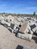 Peldaños de granito antiguo.
