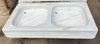 Lavabo mármol dos pozas 1,06 x 52,5 cm.