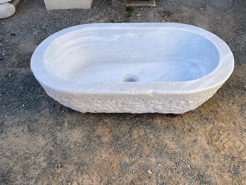 Lavabo ovalado de mármol 70 X 40 cm