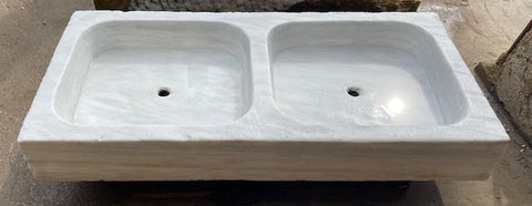 Lavabo mármol dos pozas 1,14 x 55 cm