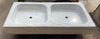 Lavabo mármol dos pozas 1,14 x 55 cm.