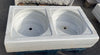 Lavabo mármol dos pozas 92 x 49 cm.