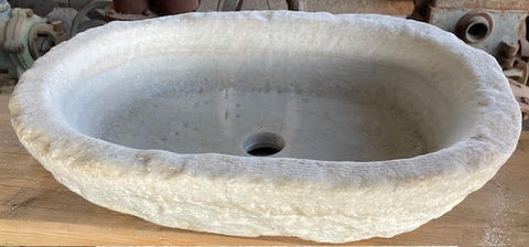 Lavabo antiguo de mármol ovalado