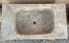 Pilón rectangular de mármol emperador.