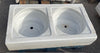 Lavabo mármol dos pozas 92 x 49 cm.