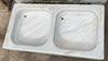 Lavabo mármol dos pozas 1,06 x 52,5 cm.