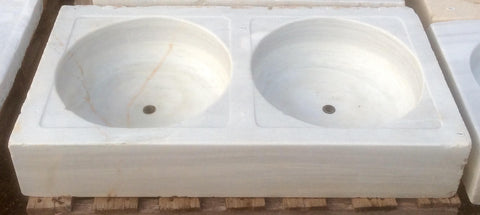 Lavabo mármol 2 senos 100 x 53 cm