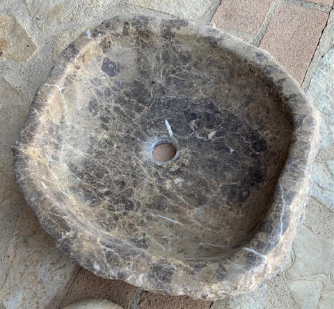 Lavabo de mármol emperador oscuro