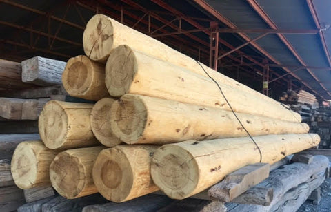 Vigas de madera redondas 4,5 metros largo