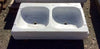 Lavabo mármol 2 senos 90 x 50 cm.