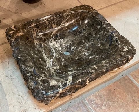 Lavabo de mármol emperador 58 x 47 cm