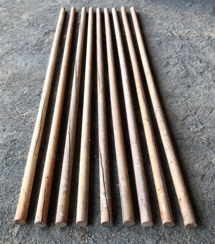 Vigas de madera redondas finas 6 cm diámetro