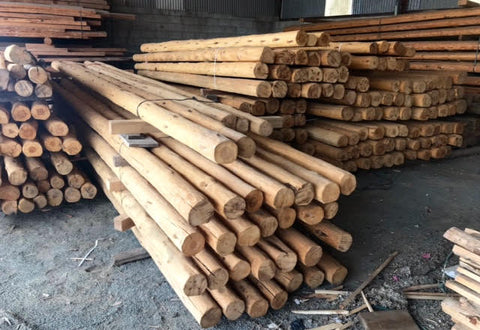 Vigas de madera redondas