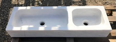 Lavabo mármol dos pozas 97 x 30 cm
