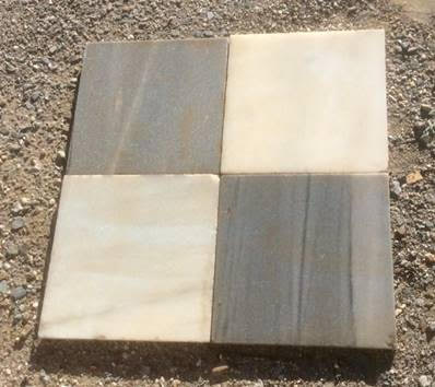Losa de mármol blanco y gris 25 x 25