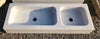 Lavabo mármol dos pozas 1 metro x 35 cm.