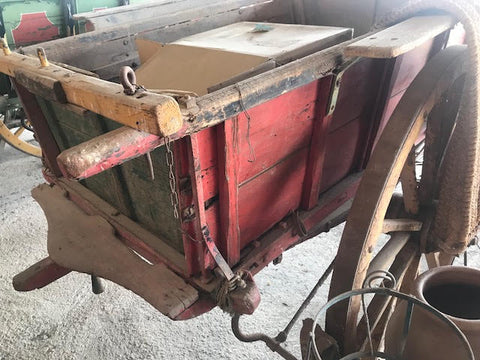 Carro de varas madera policromada