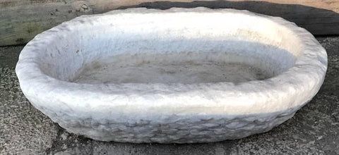 Pila de mármol blanco ovalada 60 x 40 cm