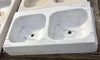 Lavabo mármol 2 senos 90 x 50 cm.