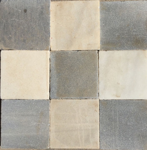 Losa de mármol blanco y gris 21 x 21