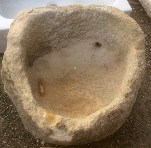 Pila antigua de piedra arenisca 50 cm x 49 cm