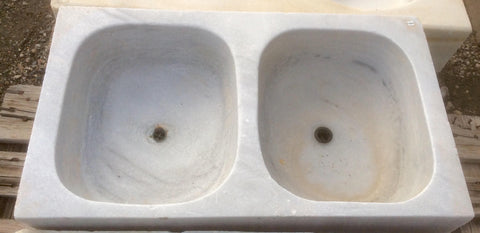 Lavabo mármol 2 senos 80 x 47 cm