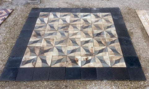 Alfombra baldosa hidráulica recuperada
