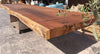 Mesa construida con tableros de iroko.