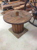 Mesa reciclada con bobina antigua